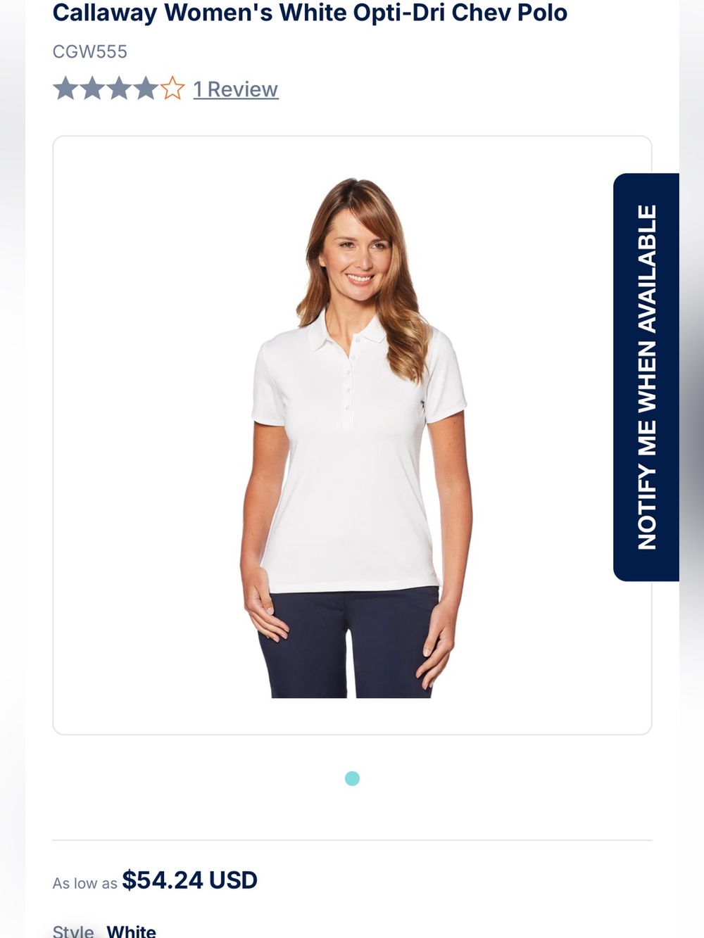 Callaway Women's Opti-Dri Golf Polo